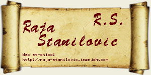 Raja Stanilović vizit kartica